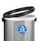 Alpine Industries Trash Can, Stainless Steel Brushed, Stainless Steel/Plastic ALP470-65L-1-R - alternate 2